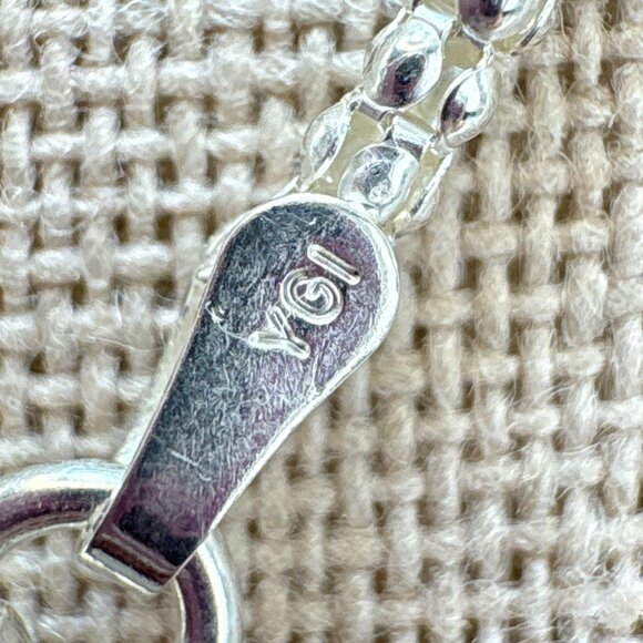 Sterling Silver 925 Mother of Pearl Scroll Pendant Necklace Size 23.5" Length - Picture 14 of 16